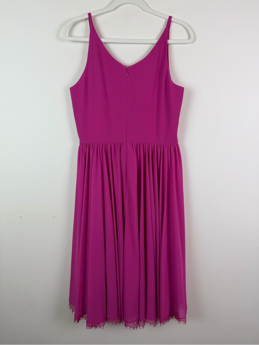 Hot Pink V-Neck Spaghetti Strap Dress - Picture 10 of 16